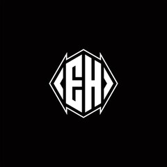 EH Logo monogram with shield shape designs template