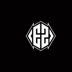 EZ Logo monogram with shield shape designs template