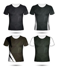  t-shirt templates abstract geometric collection of different colors polygonal mosaic