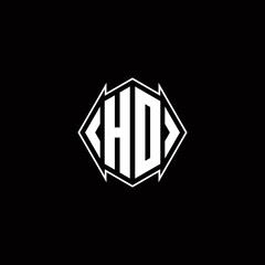 HD Logo monogram with shield shape designs template