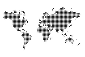 Fototapeta na wymiar Simple world map - dots style