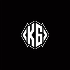 KG Logo monogram with shield shape designs template