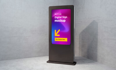 Naklejka na ściany i meble Totem and Kiosk Digital Signage 3d Rendered Mockup