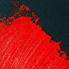 abstract creative background: red spots, strokes and splashes of colored primer when toning a black...