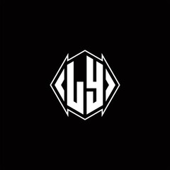 LY Logo monogram with shield shape designs template