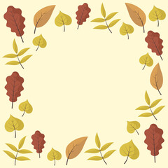 Naklejka na ściany i meble Frame with autumn leaves. Vector illustration