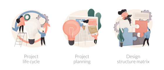 Fototapeta premium Project life cycle abstract concept vector illustrations.