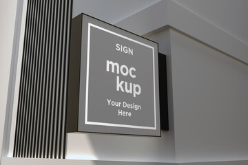 Wall Mount Sign Mockup