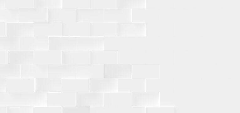 Random shifted white rectangle boxes block background wallpaper banner with copy space © Shawn Hempel