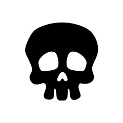 Bone vector. Skull shadow from ghost skeleton in scary graveyard on Halloween.