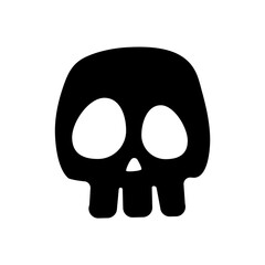 Bone vector. Skull shadow from ghost skeleton in scary graveyard on Halloween.