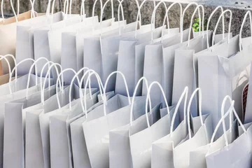 Foto auf Glas Stockholm, Sweden Rows of goodie bags at a press event. © Alexander