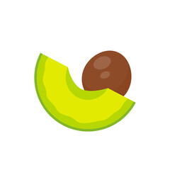 Avocado vector. avocado fruit cut into pieces There is a round seed inside. for health care