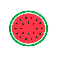 Watermelon vector. red fruit cut into pieces with seeds inside Refreshing food in the summer