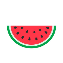 Watermelon vector. red fruit cut into pieces with seeds inside Refreshing food in the summer