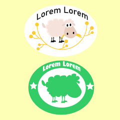 Sheep logo. Farm logo. A set of logos. Sheep. Ecological products. Farm. Grocery Store. Business card sheep. Banner.