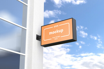 Wall Mount Sign Mockup