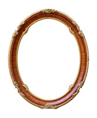 Wooden frame for paintings, mirrors or photo isolated on white background. Design element with clipping path