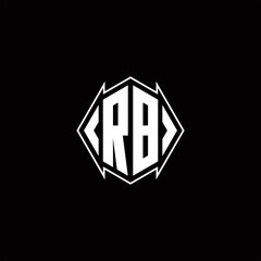 RB Logo monogram with shield shape designs template