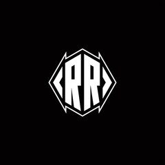 RR Logo monogram with shield shape designs template