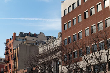 Row of a Variety of Buildings in Downtown Hoboken New Jersey