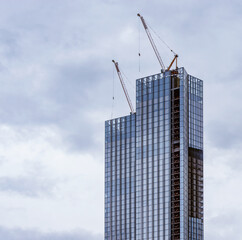 View of the construction site of the new building.