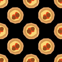 Food seamless pattern. The pattern of mashed potatoes with meat.