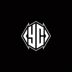 YC Logo monogram with shield shape designs template
