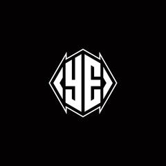 YE Logo monogram with shield shape designs template