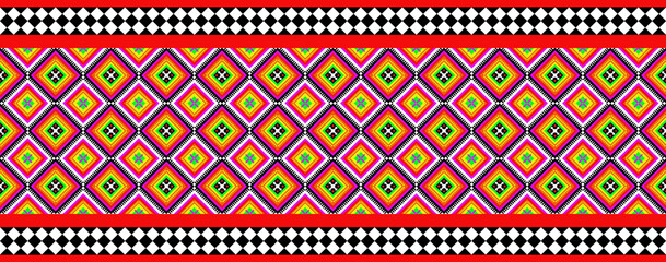 Asian Geometric ethnic pattern seamless design color oriental seamless patterns using for fabric curtain carpet wallpaper garments clothing paper wrapping Batik fabrics Vector seamless Pattern style