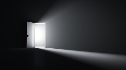 Open door to a room with bright light.