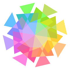 eight sided abstract geometric rainbow polygon-8g3