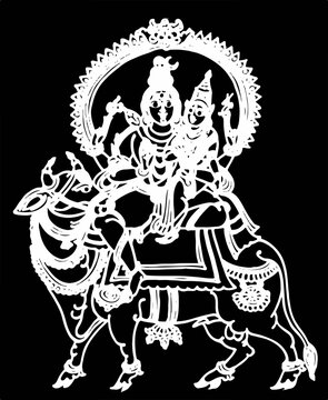a beautiful dark art illustrations of indian gods and goddesses