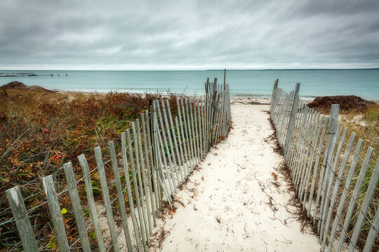 Fence on the beach in Falmouth, Massachusetts