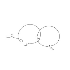hand drawn bubble talk illustration in continuous line art style vector