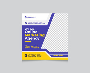Digital marketing agency corporate modern banner social media promotion and Instagram post template