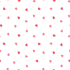 Seamless pattern with tiny pink hearts