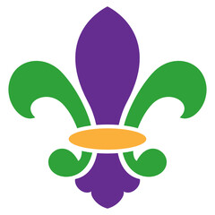 Fleur de Lis Mardi Gras Icon Vector © modishmaker