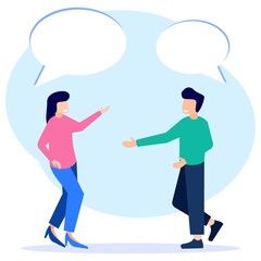 Illustration vector graphic cartoon character of discussion