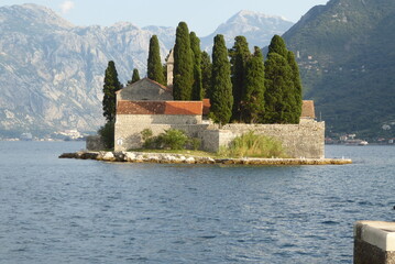 Fototapeta na wymiar St George Monastery, Bay of Kotor, Montenegro