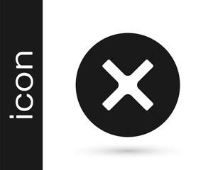 Black X Mark, Cross in circle icon isolated on white background. Check cross mark icon. Vector