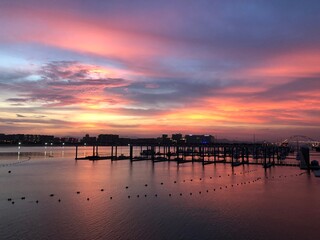 sunset at the pier