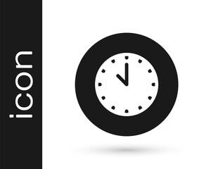 Black Clock icon isolated on white background. Time symbol. Vector