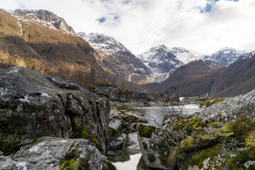 Bondhusvatnet Lake in the Bondhusdalen Valley in Norway, Scandinavia