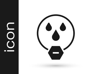 Black Water drop forbidden icon isolated on white background. No water sign. Vector