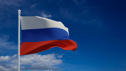 Russian flag, waving in the wind - 3d rendering - CGI