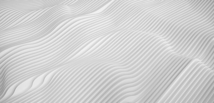 Abstract Wave Line Parametric Wall Pattern Mural High Key Minimalist.