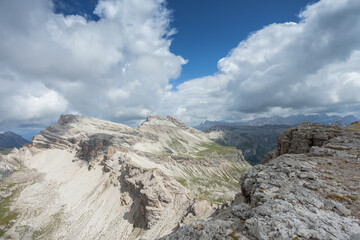 Fototapeta na wymiar panorama from the Val Gardena area in Dolomites (Italy)