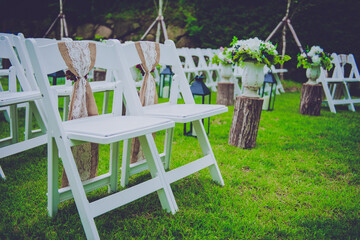 야외 결혼식 의자