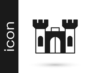 Black Castle icon isolated on white background. Vector